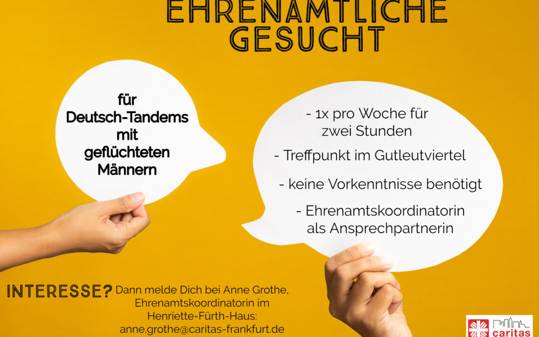 Ehrenamtliche für männliche Geflüchtete im Gutleutviertel gesucht!